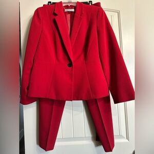 Kasper Red 2-Piece Women’s Suit - Jacket 12P Pants 10P
